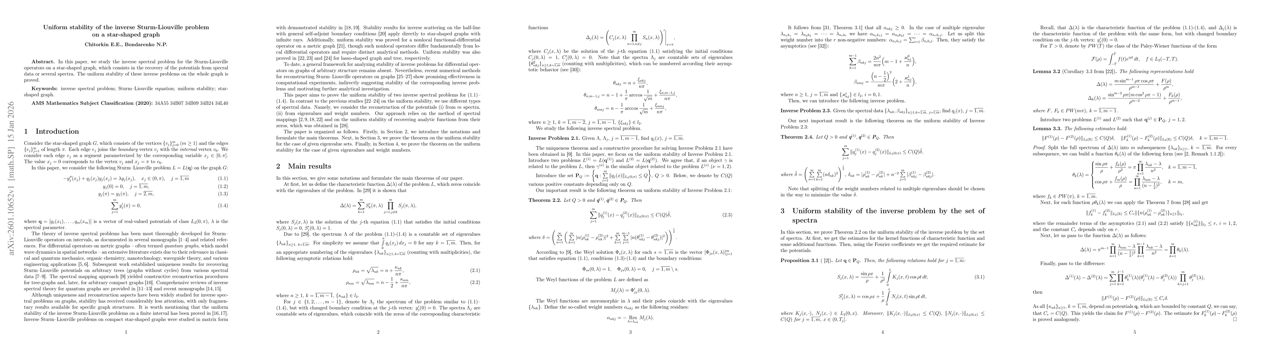 Thumbnail for Uniform stability of the inverse Sturm-Liouville problem on a star-shaped graph