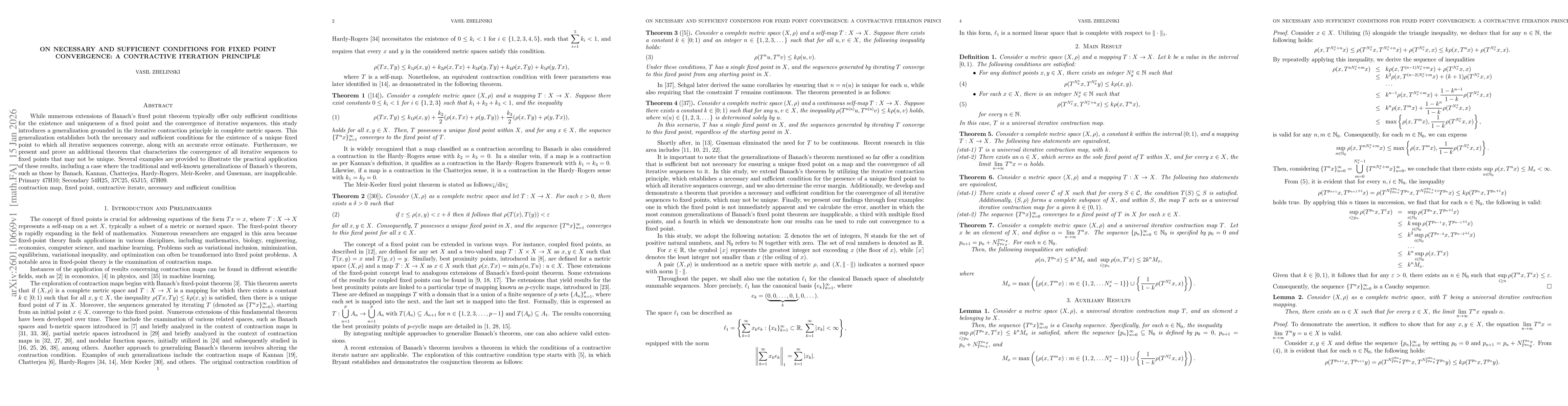 Thumbnail for On Necessary and Sufficient Conditions for Fixed Point Convergence: A Contractive Iteration Principle