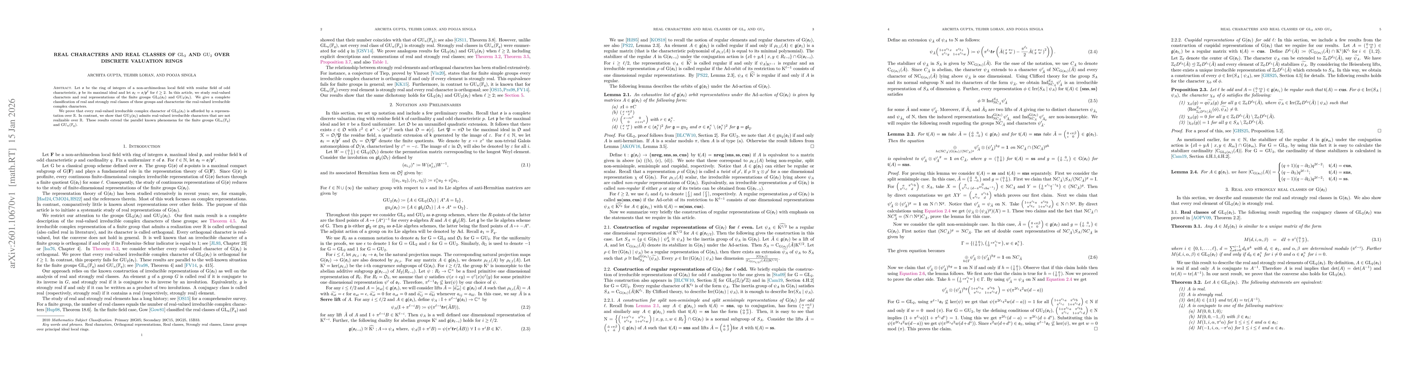 Thumbnail for Real characters and real classes of $\mathrm{GL}_2$ and $\mathrm{GU}_2$ over discrete valuation rings