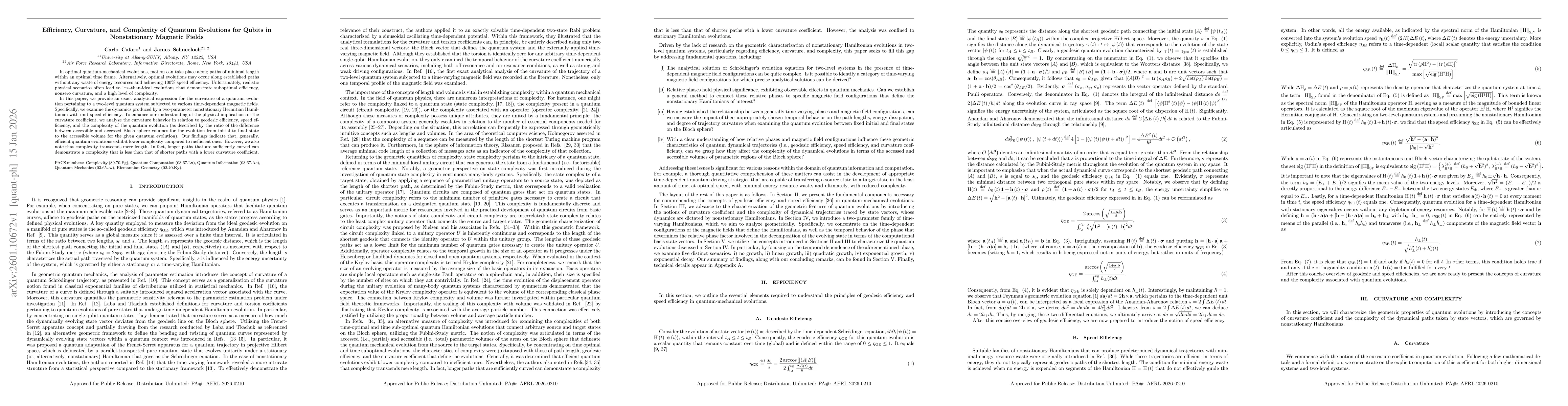 Thumbnail for Efficiency, Curvature, and Complexity of Quantum Evolutions for Qubits in Nonstationary Magnetic Fields