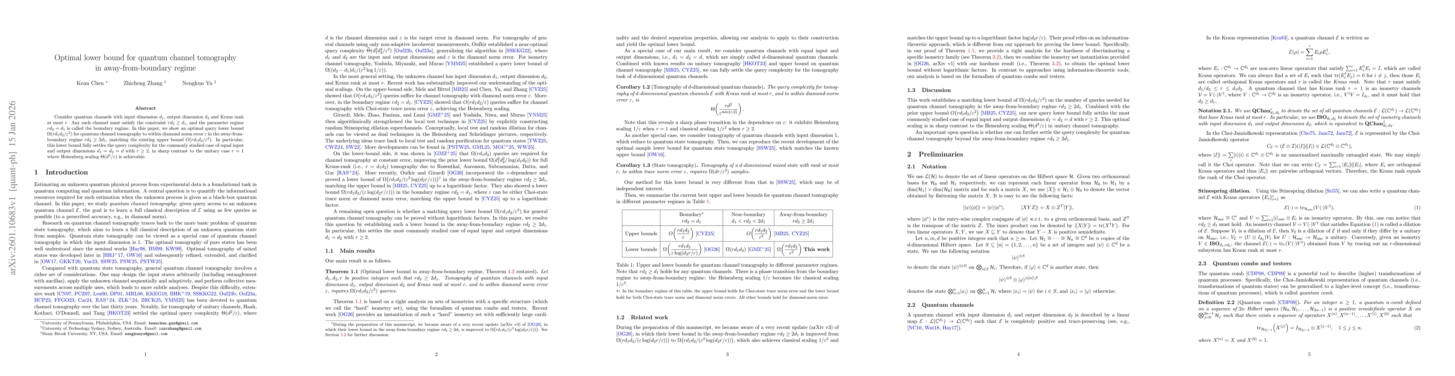 Thumbnail for Optimal lower bound for quantum channel tomography in away-from-boundary regime