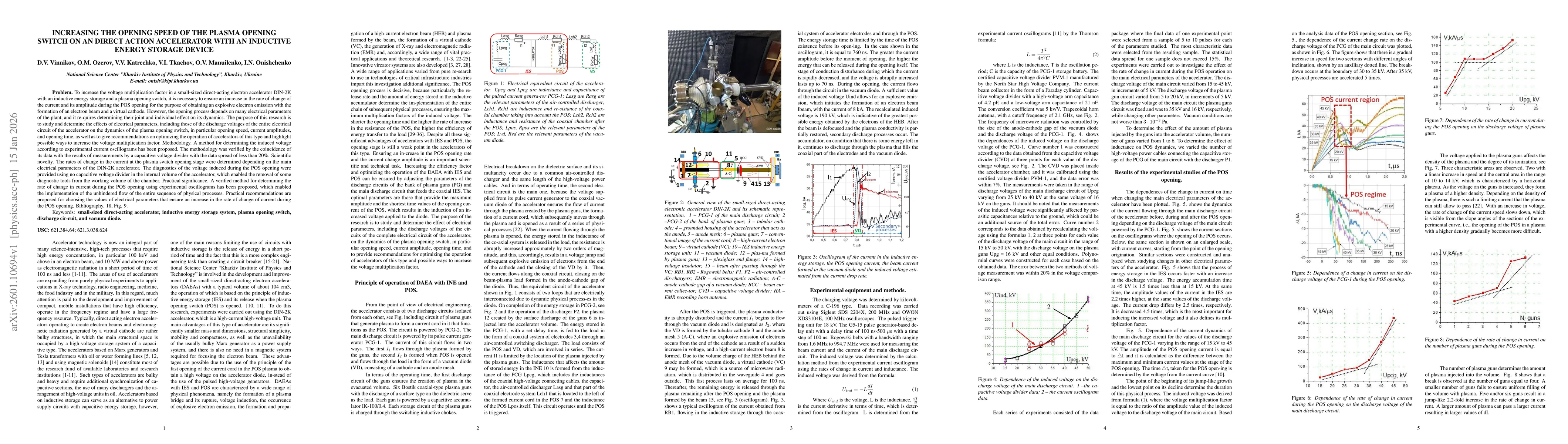 Thumbnail for Increasing the opening speed of the plasma opening switch on an direct action accelerator with an inductive energy storage device