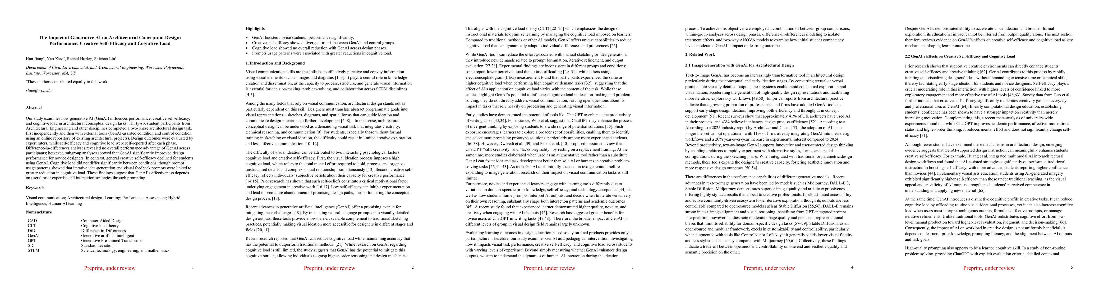 Thumbnail for The Impact of Generative AI on Architectural Conceptual Design: Performance, Creative Self-Efficacy and Cognitive Load