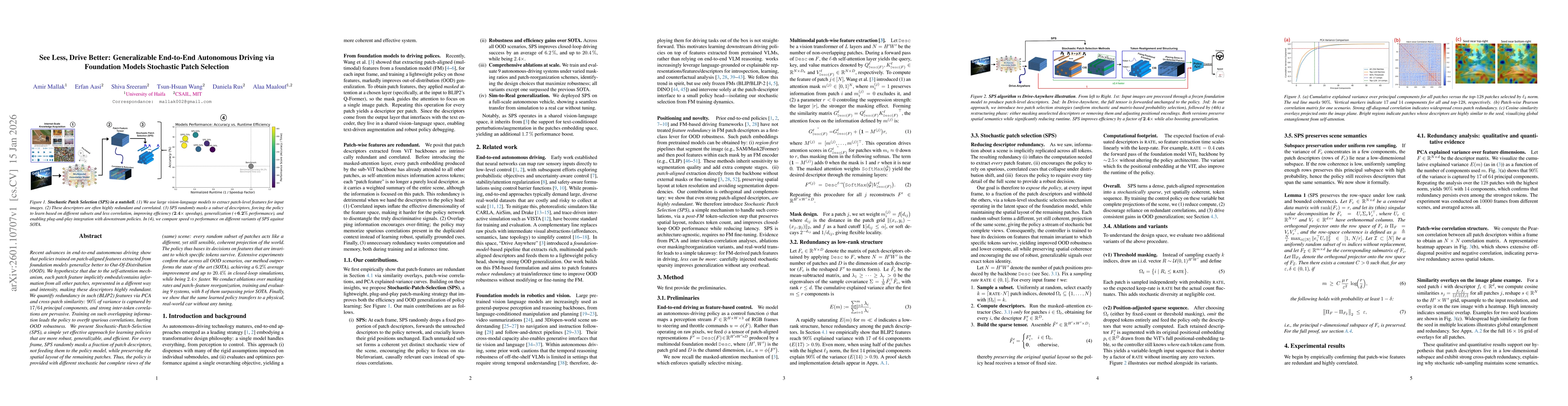 Thumbnail for See Less, Drive Better: Generalizable End-to-End Autonomous Driving via Foundation Models Stochastic Patch Selection