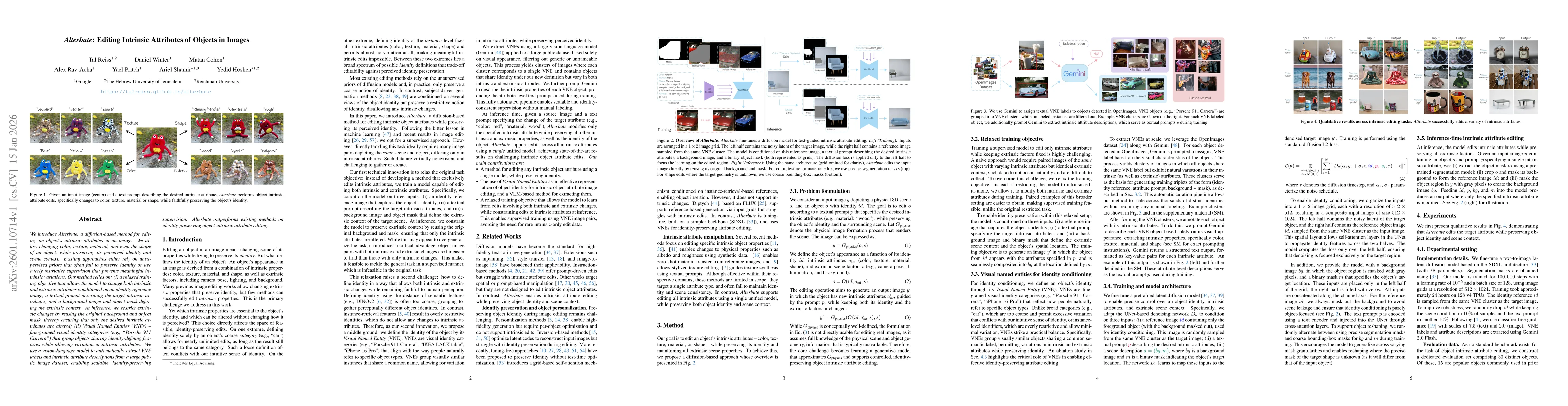 Thumbnail for Alterbute: Editing Intrinsic Attributes of Objects in Images