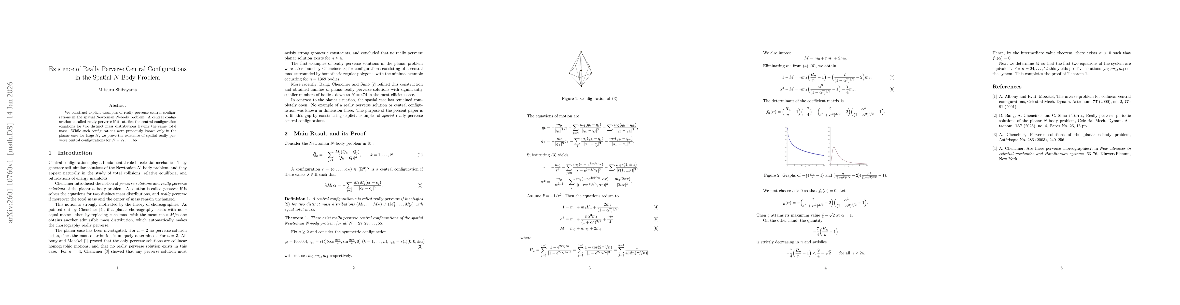 Thumbnail for Existence of Really Perverse Central Configurations in the Spatial $N$-Body Problem
