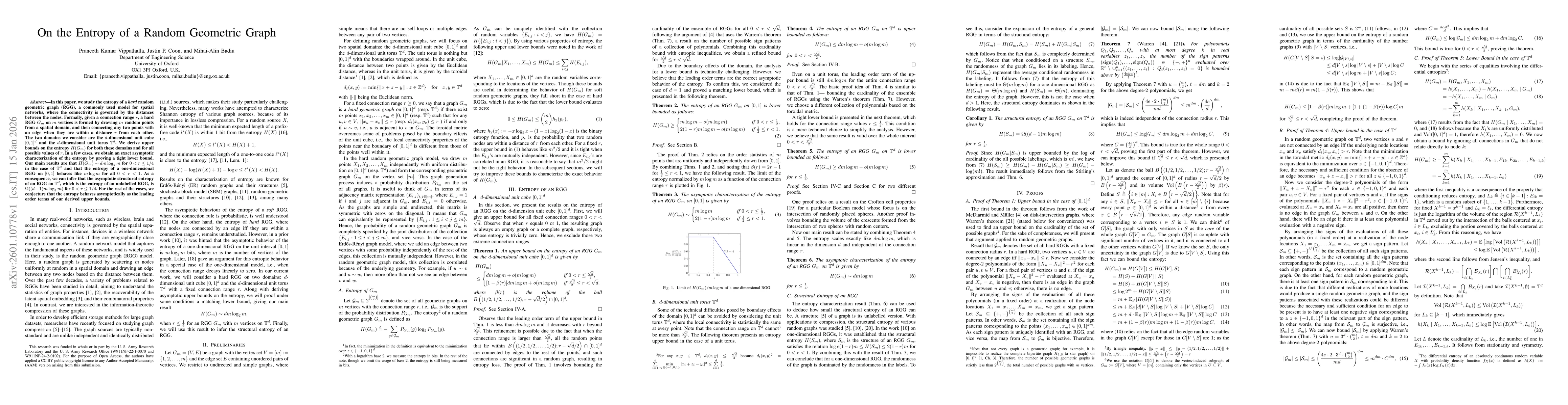 Thumbnail for On the Entropy of a Random Geometric Graph