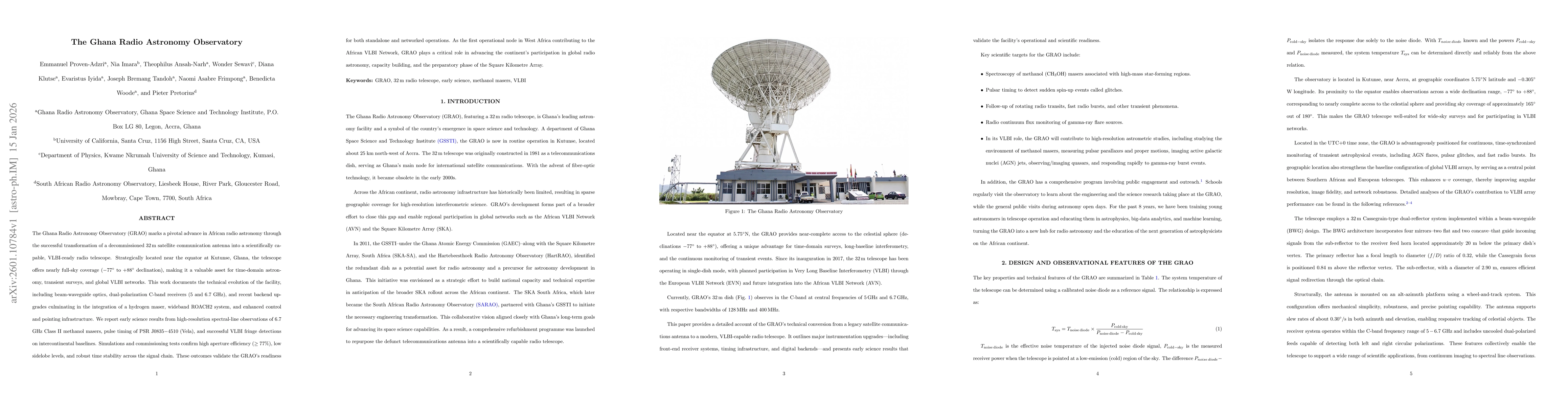 Thumbnail for The Ghana Radio Astronomy Observatory