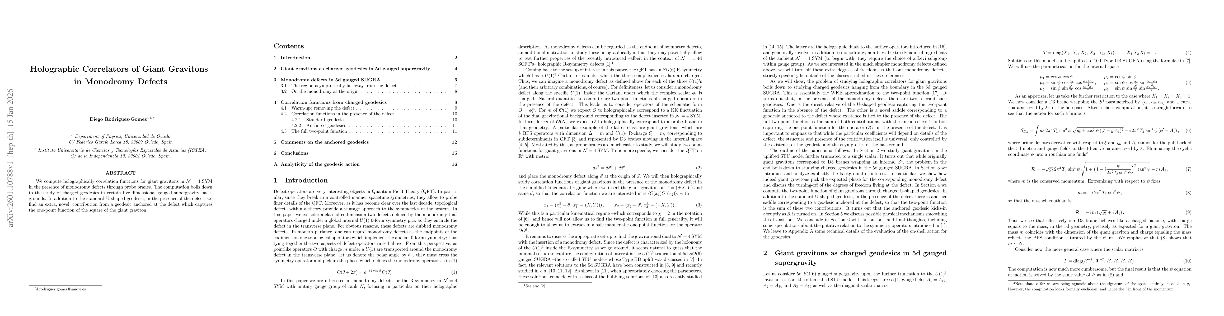 Thumbnail for Holographic Correlators of Giant Gravitons in Monodromy Defects