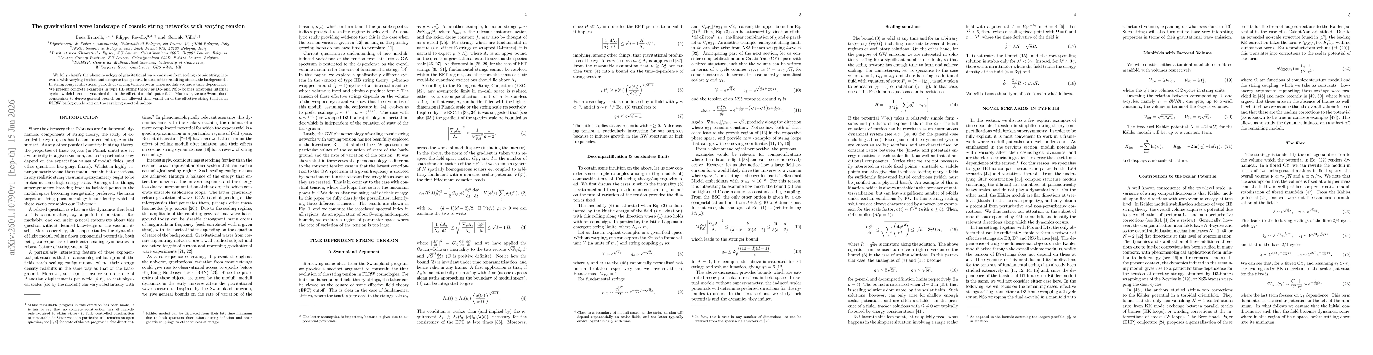Thumbnail for The gravitational wave landscape of cosmic string networks with varying tension