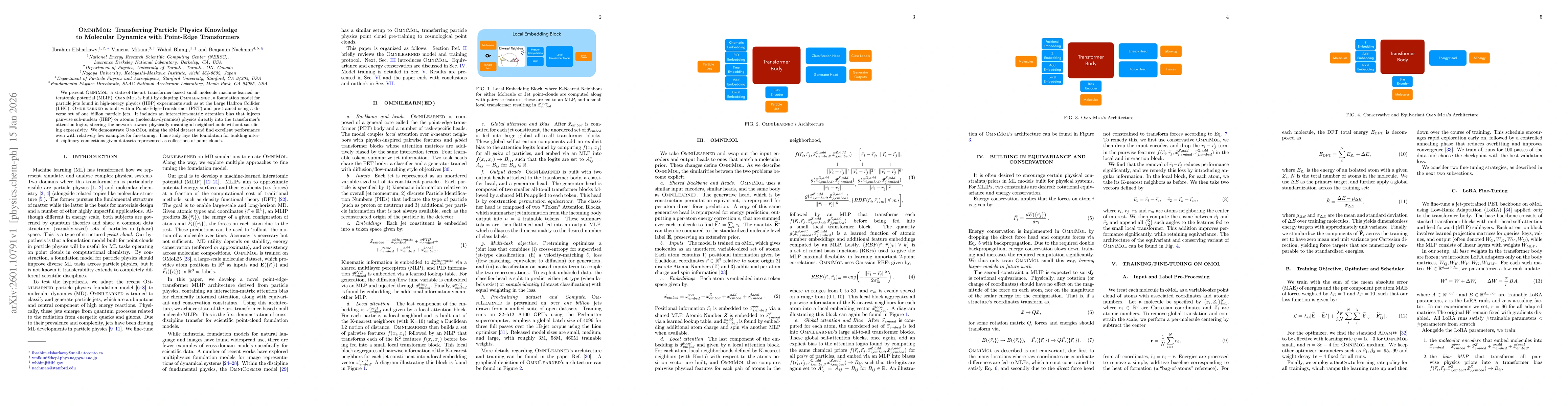 Thumbnail for OmniMol: Transferring Particle Physics Knowledge to Molecular Dynamics with Point-Edge Transformers