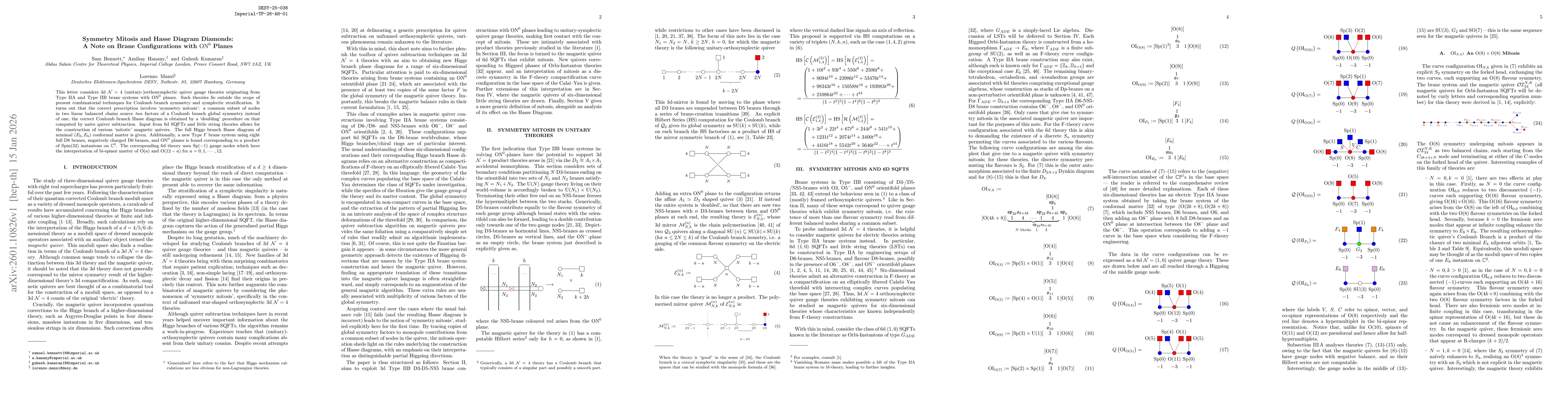 Thumbnail for Symmetry Mitosis and Hasse Diagram Diamonds: A Note on Brane Configurations with $\mathrm{ON}^{0}$ Planes