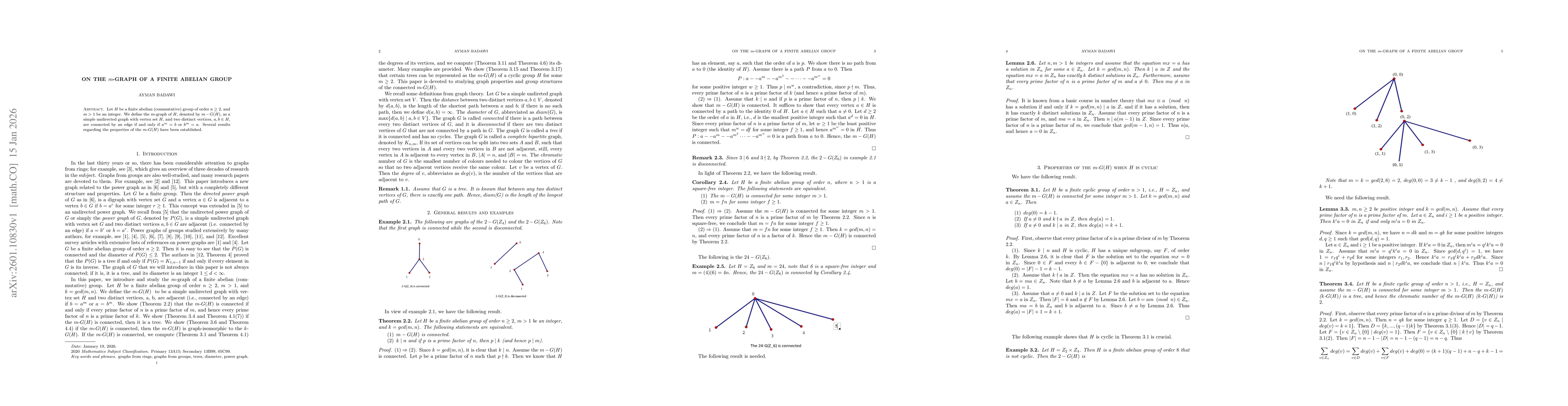 Thumbnail for On the $m$-graph of a finite Abelian Group