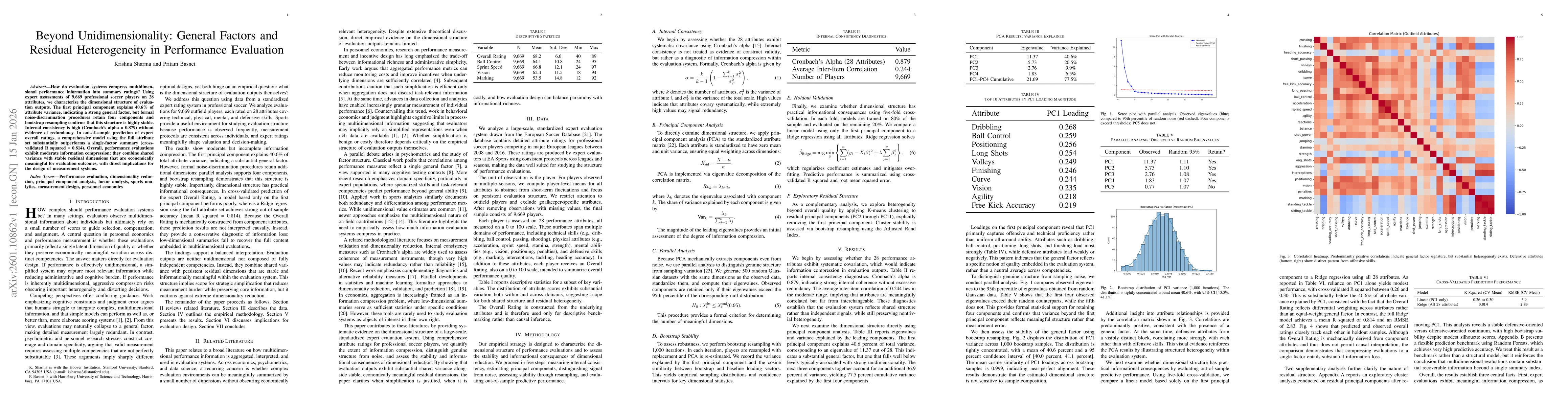 Thumbnail for Beyond Unidimensionality: General Factors and Residual Heterogeneity in Performance Evaluation