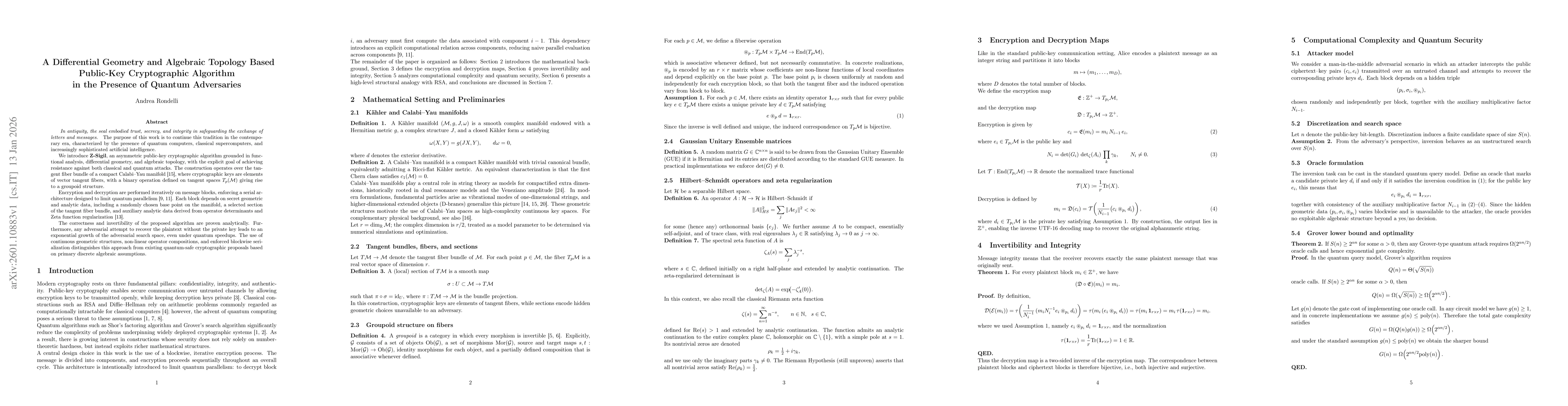 Thumbnail for A Differential Geometry and Algebraic Topology Based Public-Key Cryptographic Algorithm in Presence of Quantum Adversaries