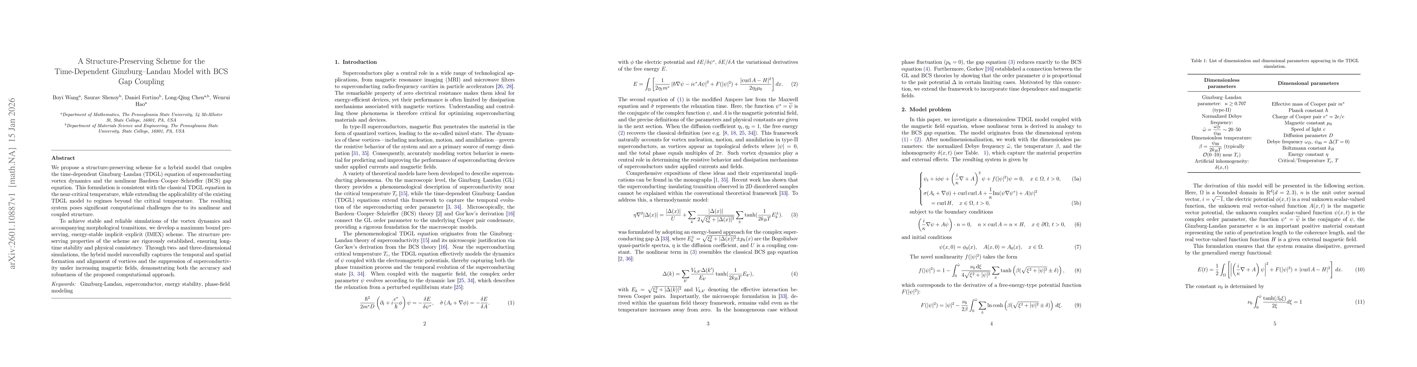 Thumbnail for A Structure-Preserving Scheme for the Time-Dependent Ginzburg-Landau Model with BCS Gap Coupling