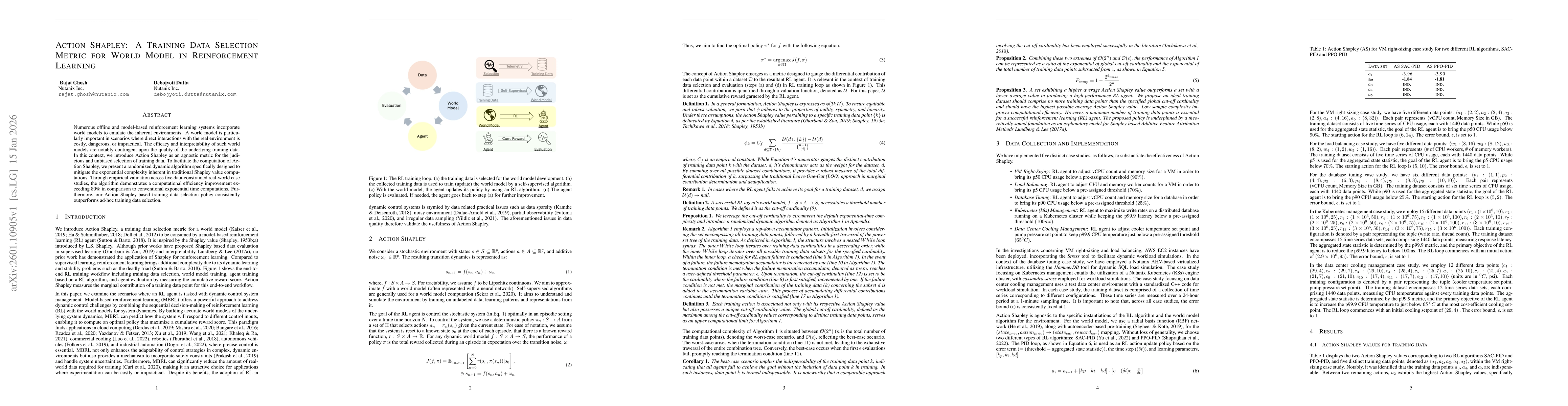 Thumbnail for Action Shapley: A Training Data Selection Metric for World Model in Reinforcement Learning