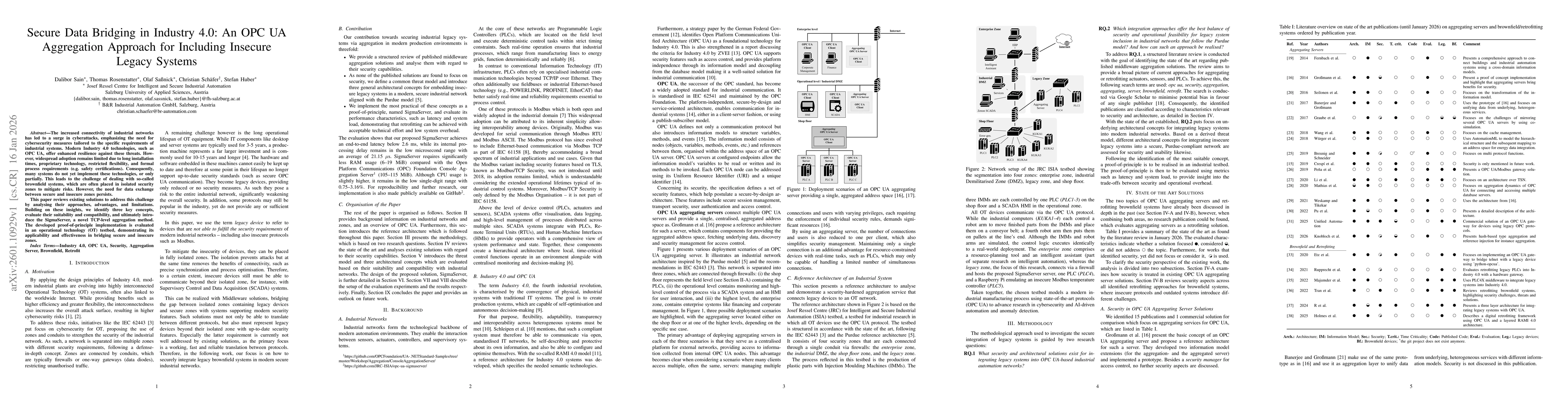 Thumbnail for Secure Data Bridging in Industry 4.0: An OPC UA Aggregation Approach for Including Insecure Legacy Systems