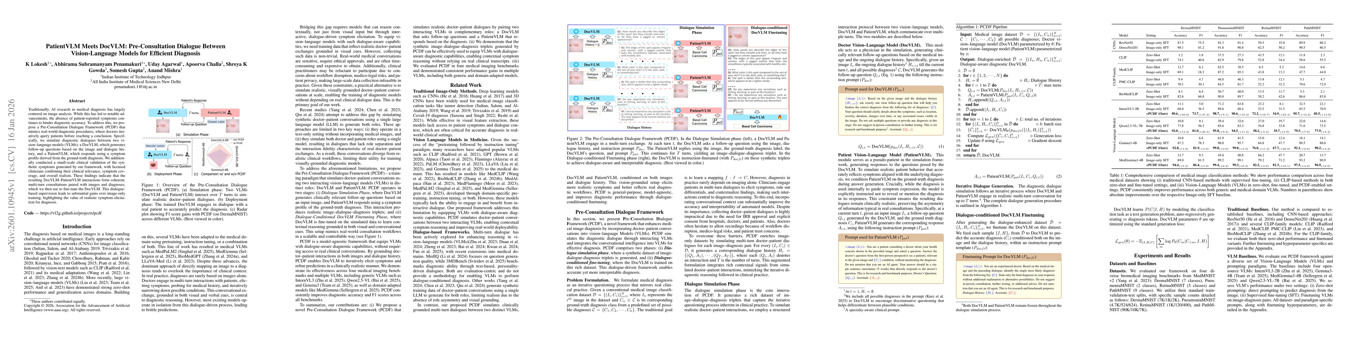 Thumbnail for PatientVLM Meets DocVLM: Pre-Consultation Dialogue Between Vision-Language Models for Efficient Diagnosis