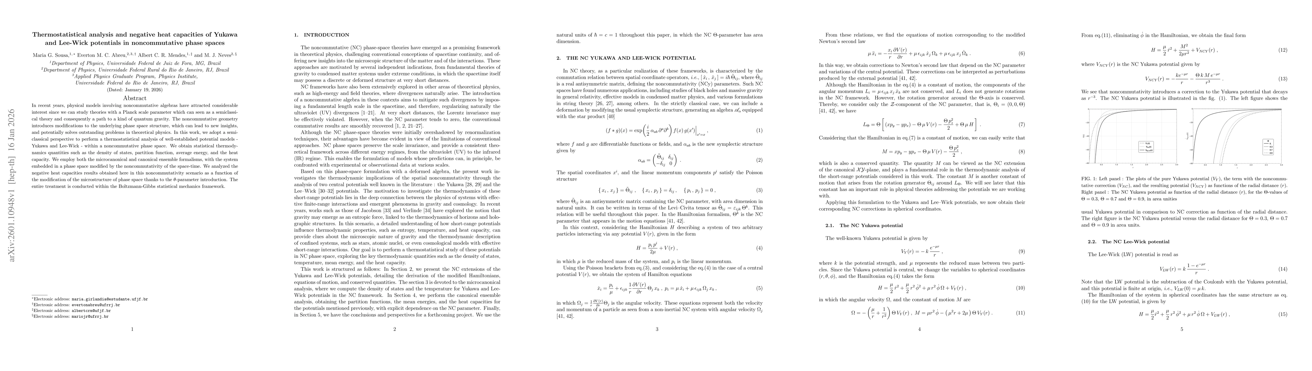 Thumbnail for Thermostatistical analysis and negative heat capacities of Yukawa and Lee-Wick potentials in noncommutative phase spaces