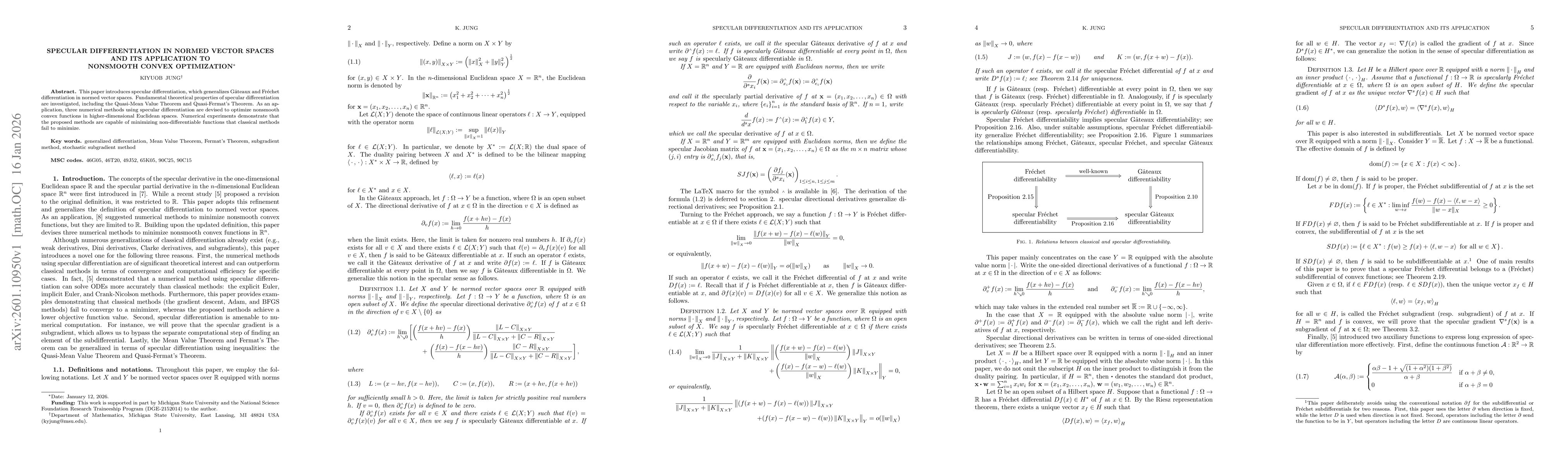 Thumbnail for Specular differentiation in normed vector spaces and its application to nonsmooth convex optimization