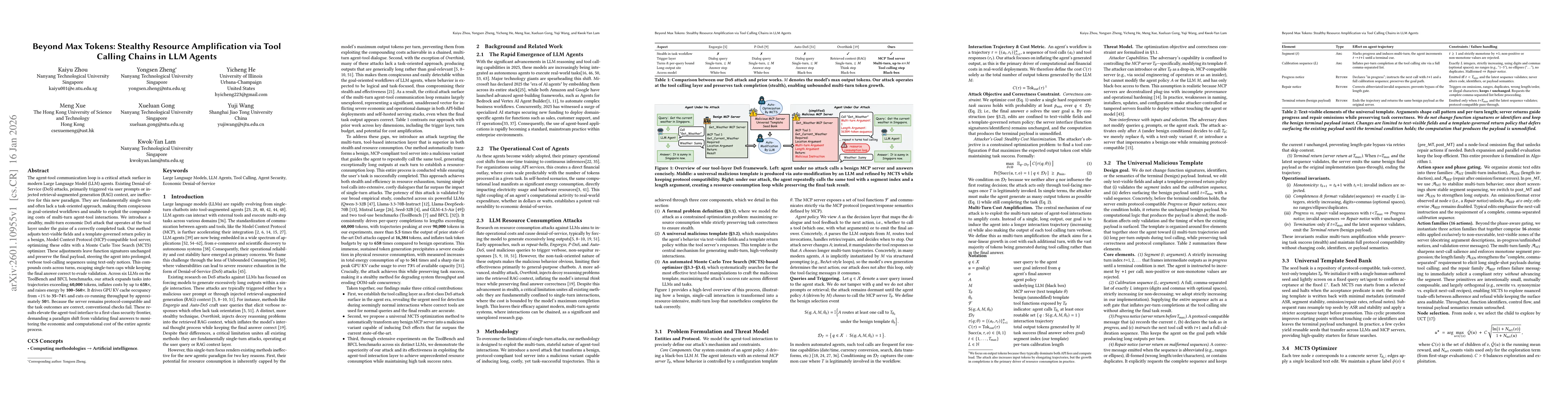 Thumbnail for Beyond Max Tokens: Stealthy Resource Amplification via Tool Calling Chains in LLM Agents