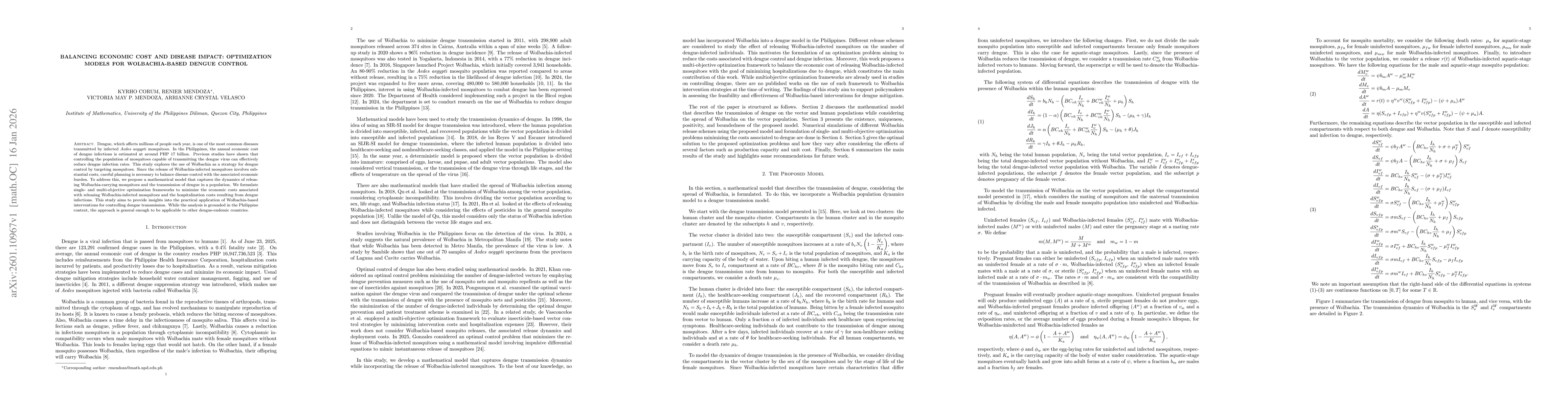Thumbnail for Balancing Economic Cost and Disease Impact: Optimization Models for Wolbachia-Based Dengue Control