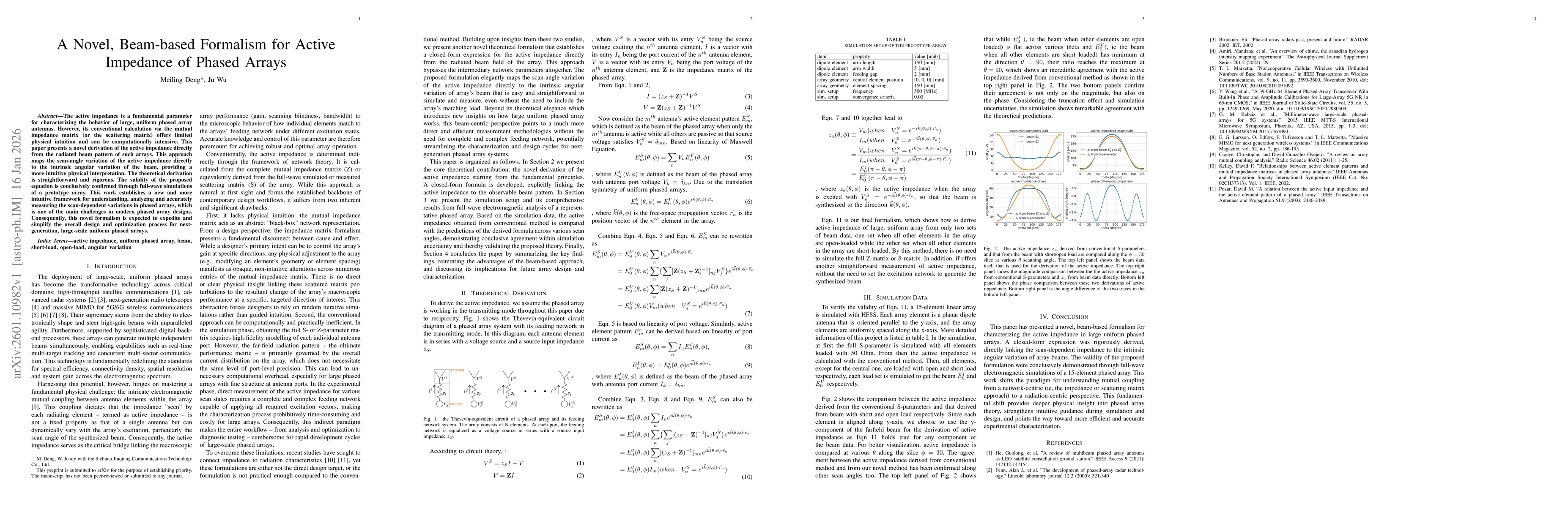 Thumbnail for A Novel, Beam-based Formalism for Active Impedance of Phased Arrays