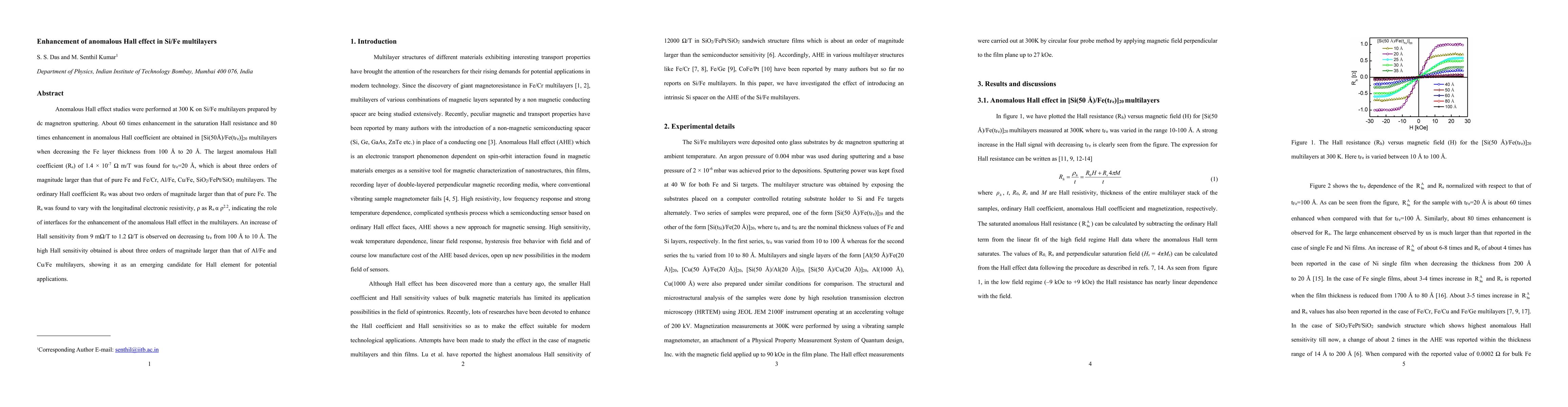 Thumbnail for Enhancement of anomalous Hall effect in Si/Fe multilayers