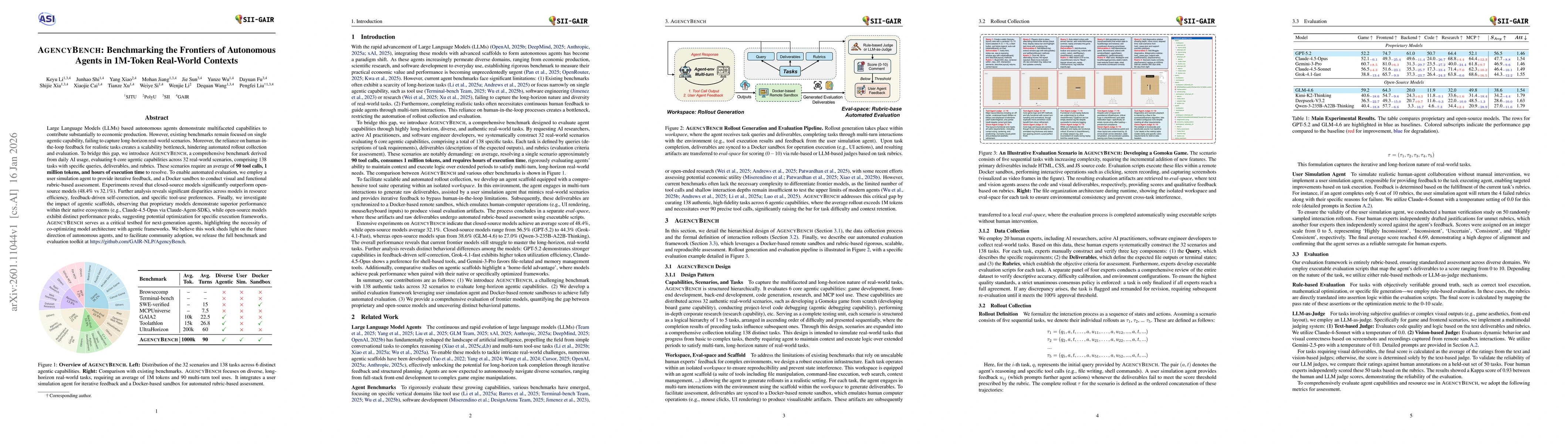 Thumbnail for AgencyBench: Benchmarking the Frontiers of Autonomous Agents in 1M-Token Real-World Contexts
