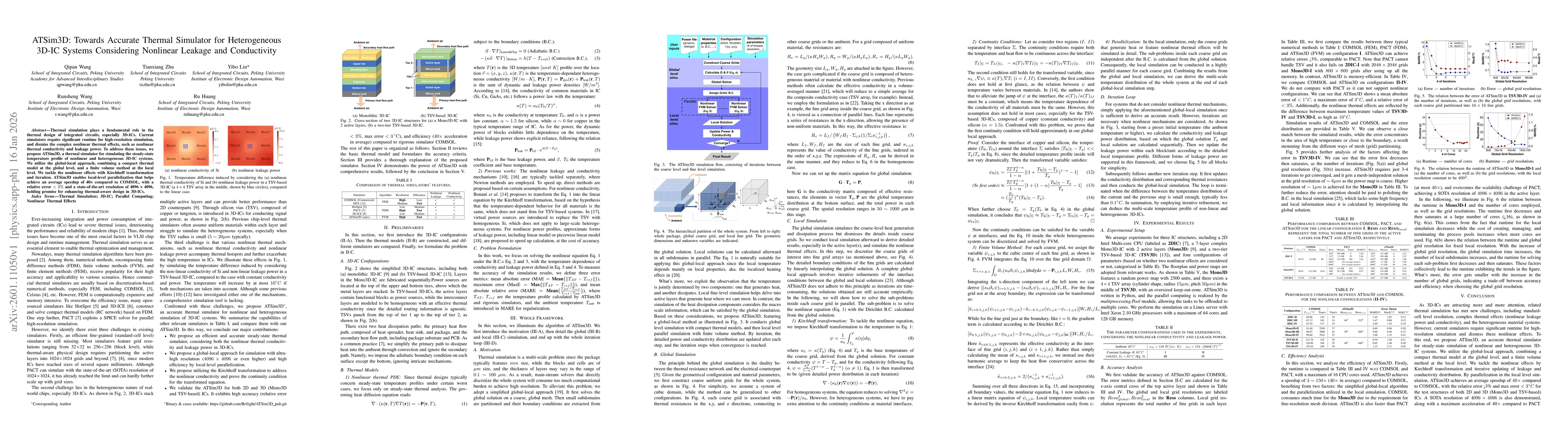 Thumbnail for ATSim3D: Towards Accurate Thermal Simulator for Heterogeneous 3D-IC Systems Considering Nonlinear Leakage and Conductivity