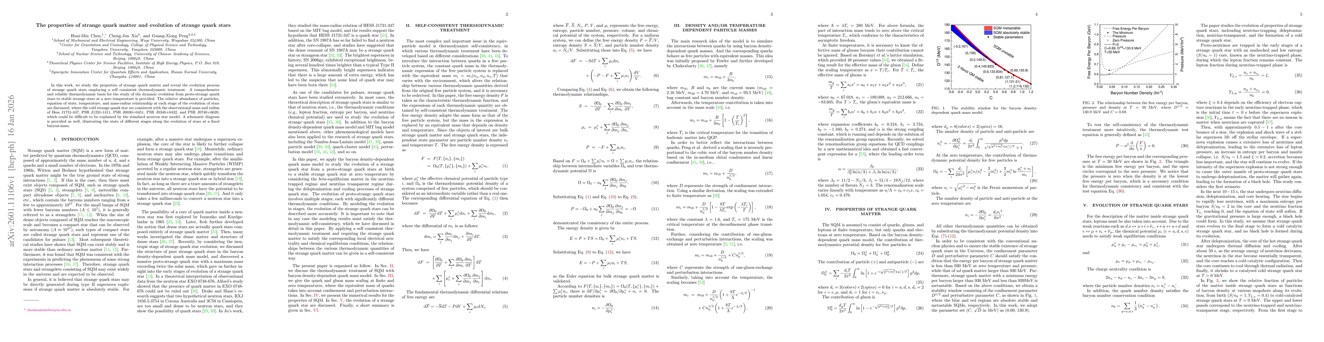 Thumbnail for The properties of strange quark matter and evolution of strange quark stars