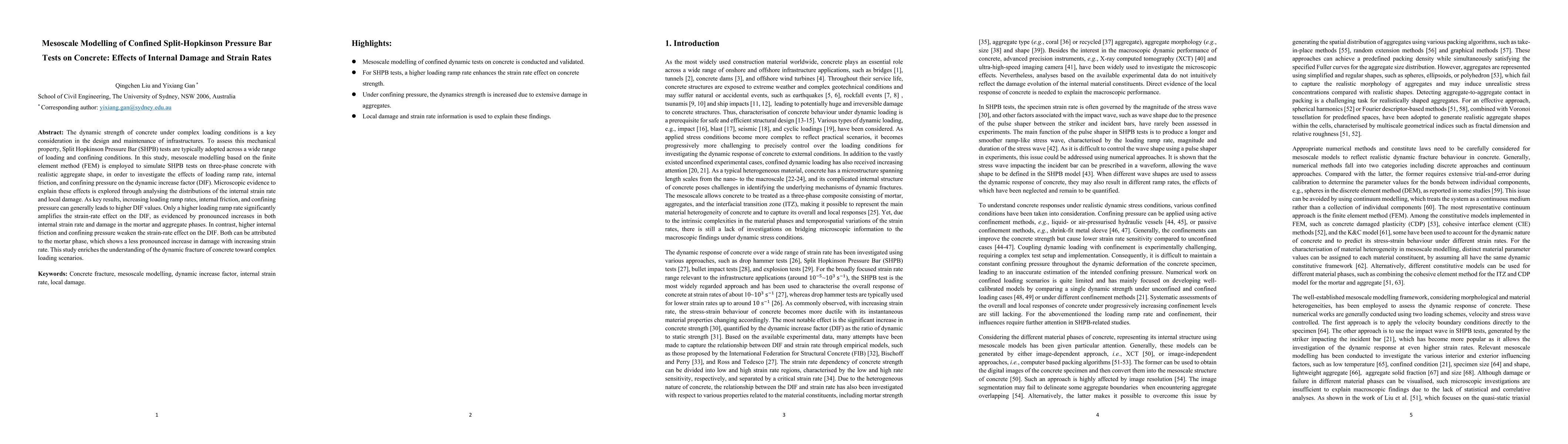 Thumbnail for Mesoscale Modelling of Confined Split-Hopkinson Pressure Bar Tests on Concrete: Effects of Internal Damage and Strain Rates