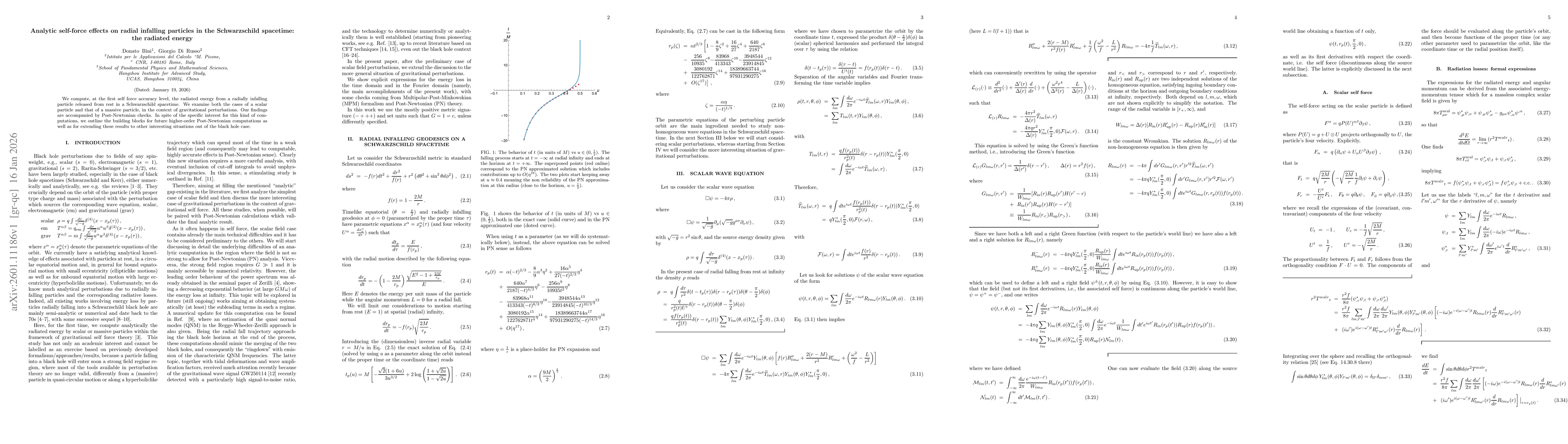 Thumbnail for Analytic self-force effects on radial infalling particles in the Schwarzschild spacetime: the radiated energy