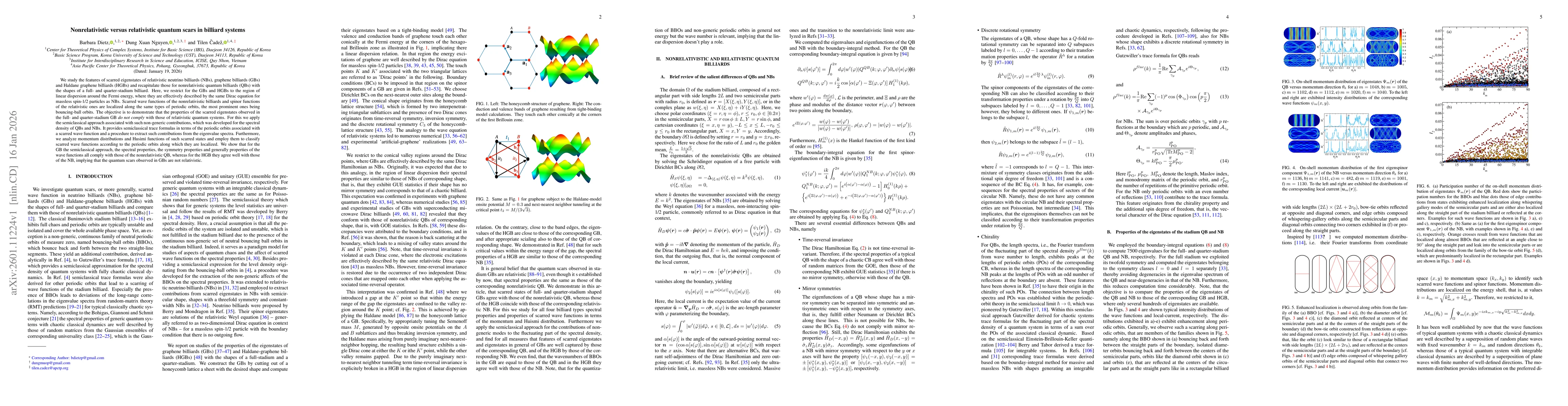 Thumbnail for Nonrelativistic versus relativistic quantum scars in billiard systems