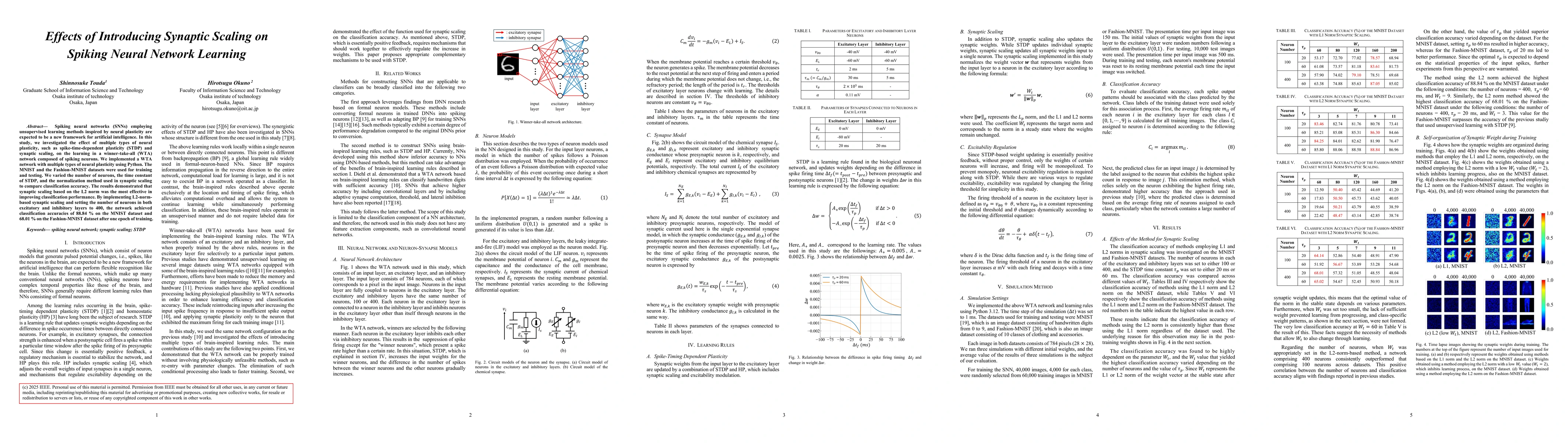 Thumbnail for Effects of Introducing Synaptic Scaling on Spiking Neural Network Learning