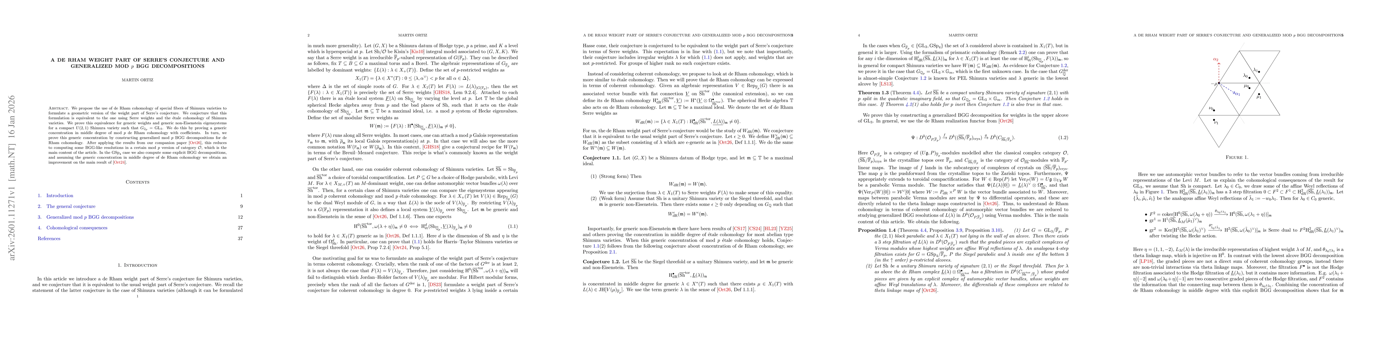 Thumbnail for A de Rham weight part of Serre's conjecture and generalized mod $p$ BGG decompositions
