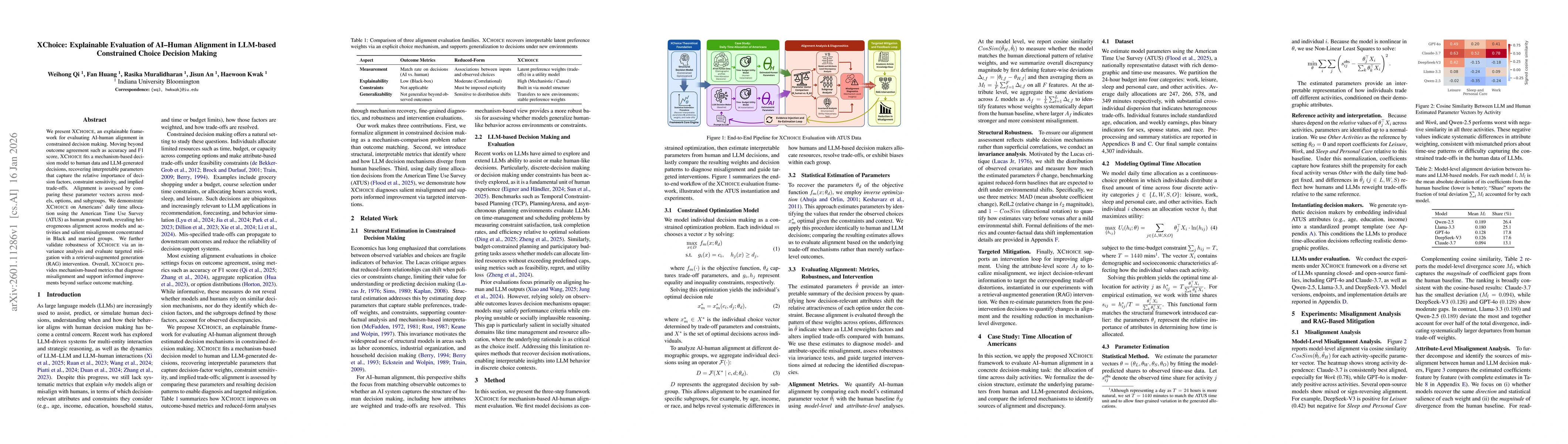Thumbnail for XChoice: Explainable Evaluation of AI-Human Alignment in LLM-based Constrained Choice Decision Making