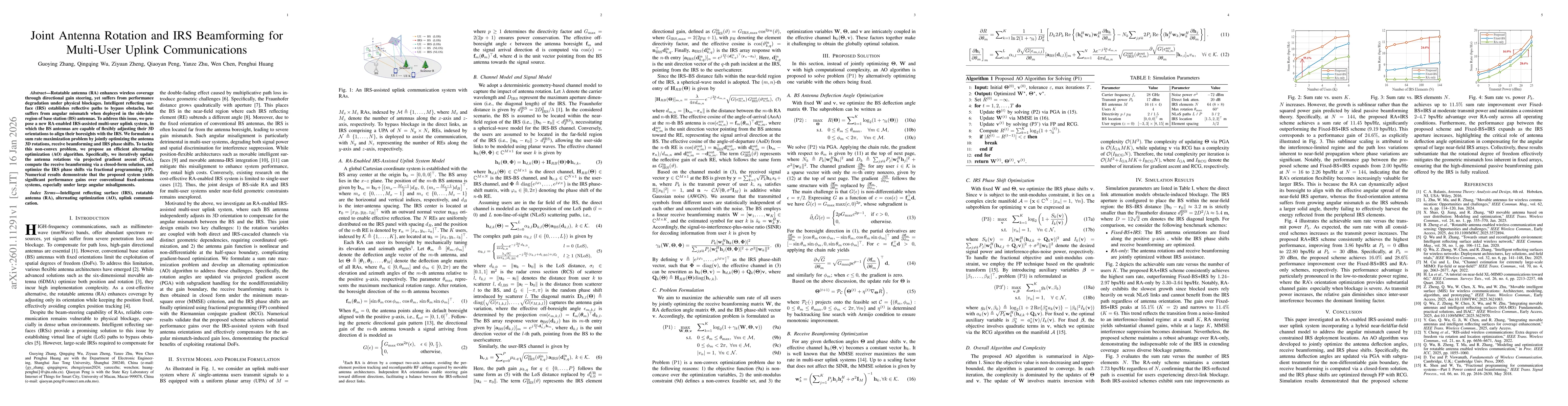 Thumbnail for Joint Antenna Rotation and IRS Beamforming for Multi-User Uplink Communications