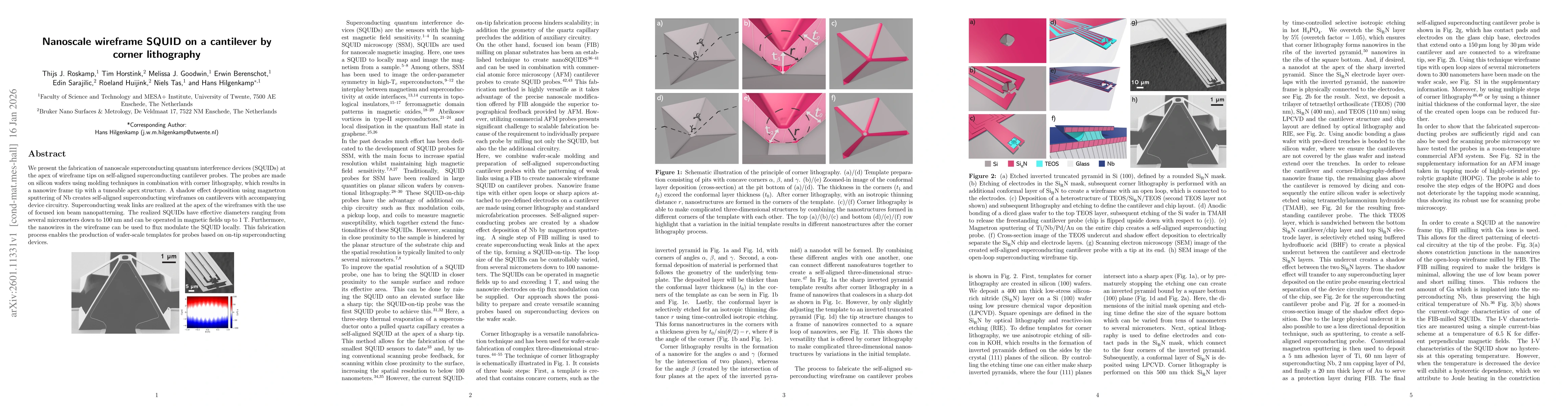 Thumbnail for Nanoscale wireframe SQUID on a cantilever by corner lithography
