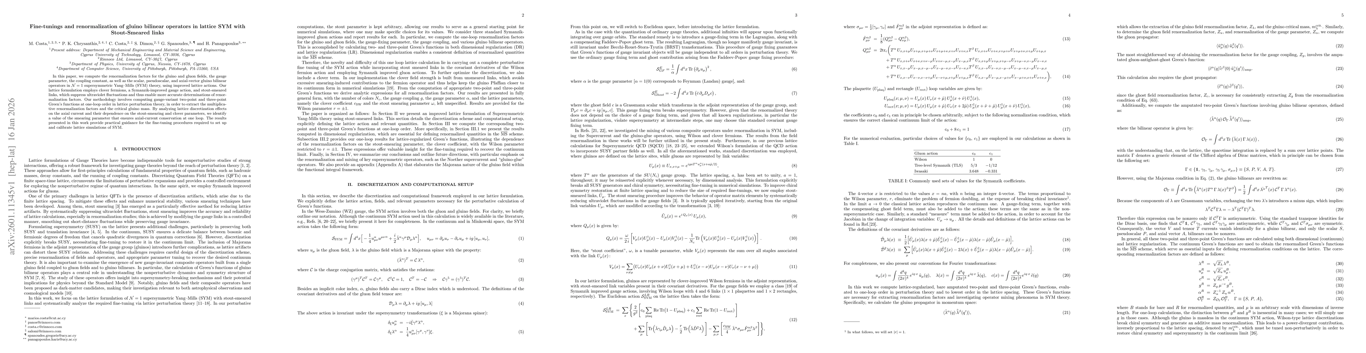 Thumbnail for Fine-tunings and renormalization of gluino bilinear operators in lattice SYM with Stout-Smeared links