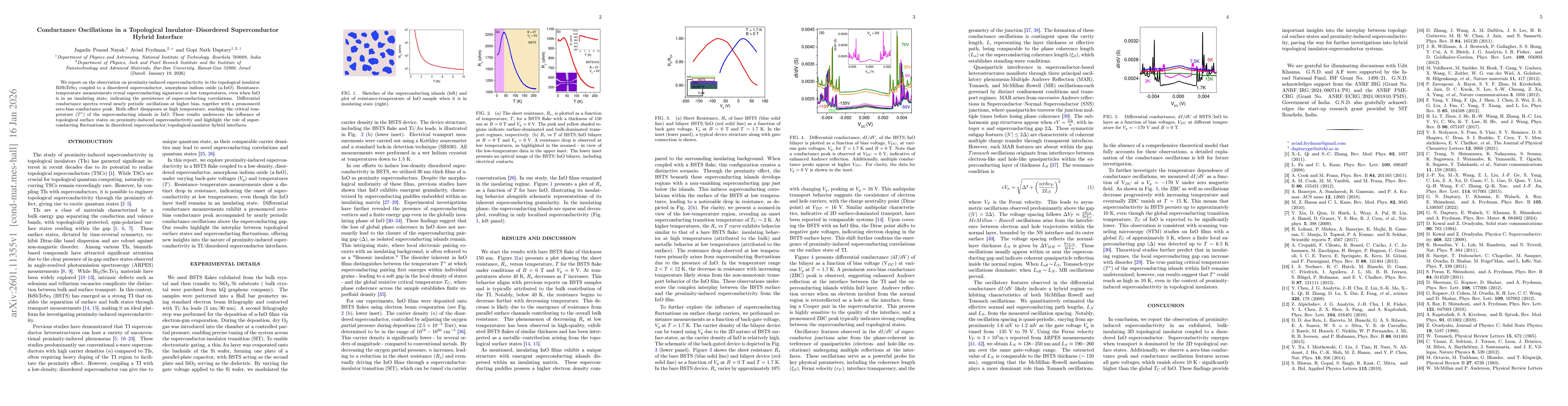 Thumbnail for Conductance Oscillations in a Topological Insulator-Disordered Superconductor Hybrid Interface