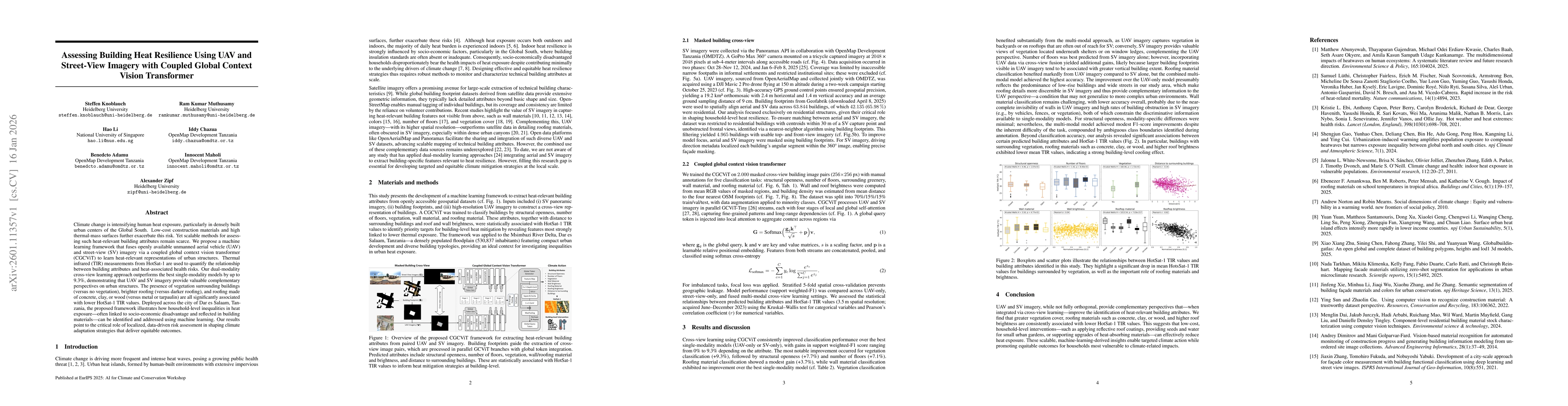 Thumbnail for Assessing Building Heat Resilience Using UAV and Street-View Imagery with Coupled Global Context Vision Transformer