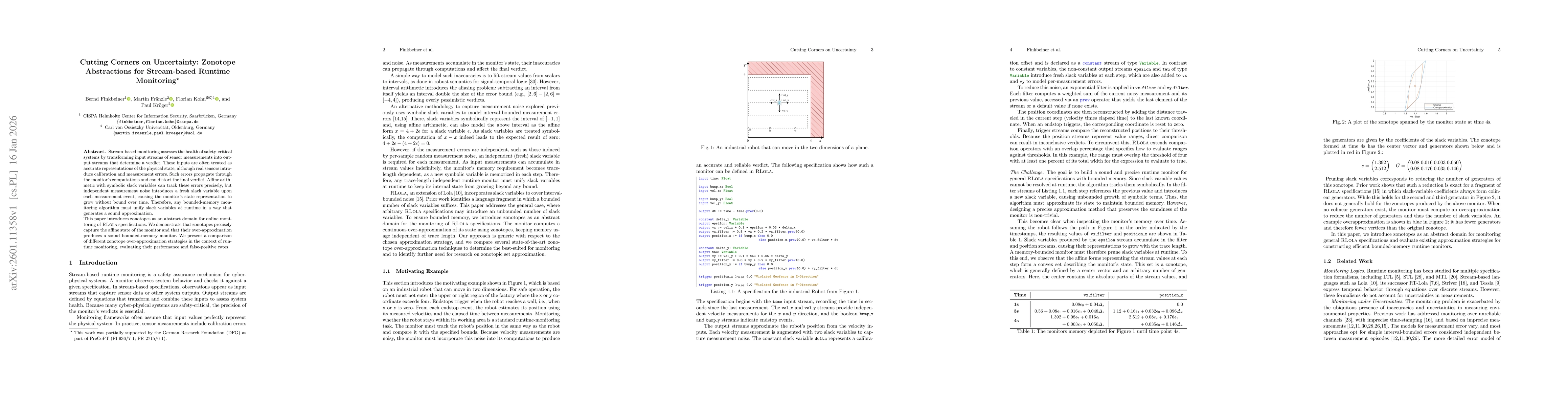 Thumbnail for Cutting Corners on Uncertainty: Zonotope Abstractions for Stream-based Runtime Monitoring