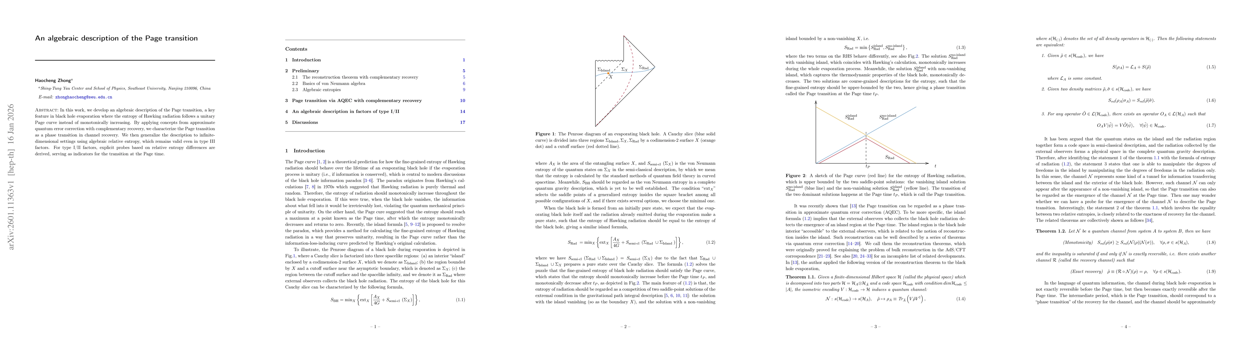 Thumbnail for An algebraic description of the Page transition