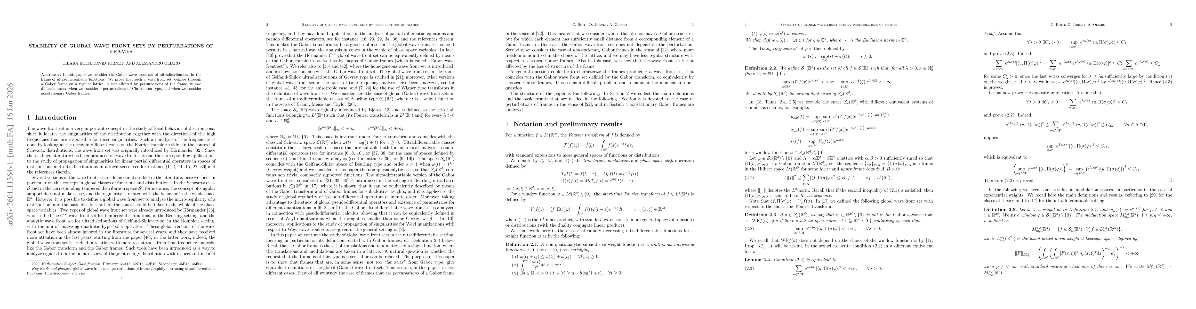 Thumbnail for Stability of global wave front sets by perturbations of frames