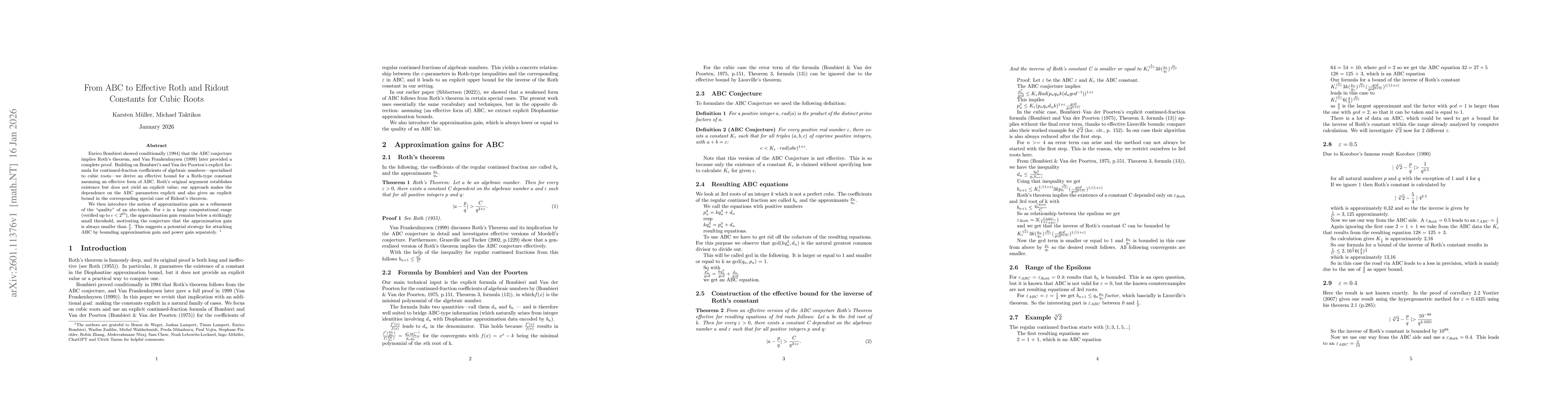 Thumbnail for From ABC to Effective Roth and Ridout Constants for Cubic Roots