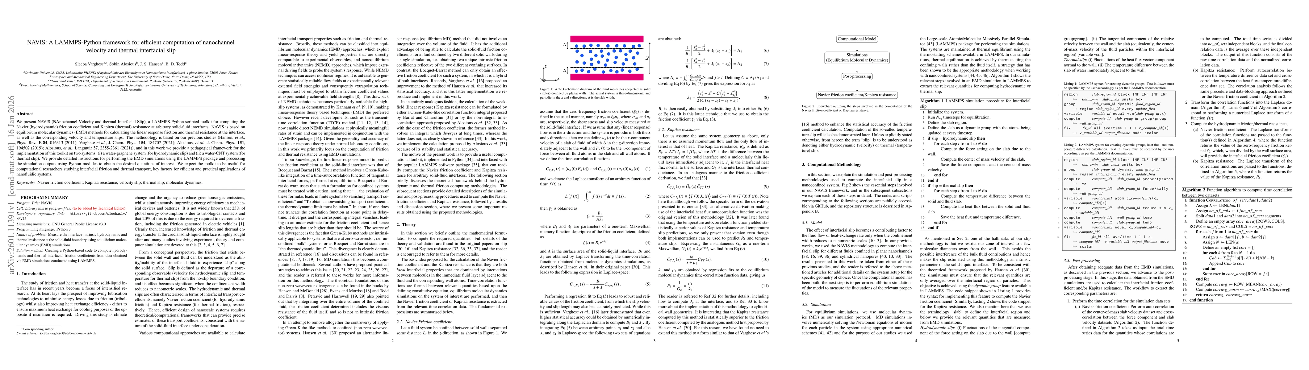 Thumbnail for NAVIS: A LAMMPS-Python framework for efficient computation of nanochannel velocity and thermal interfacial slip