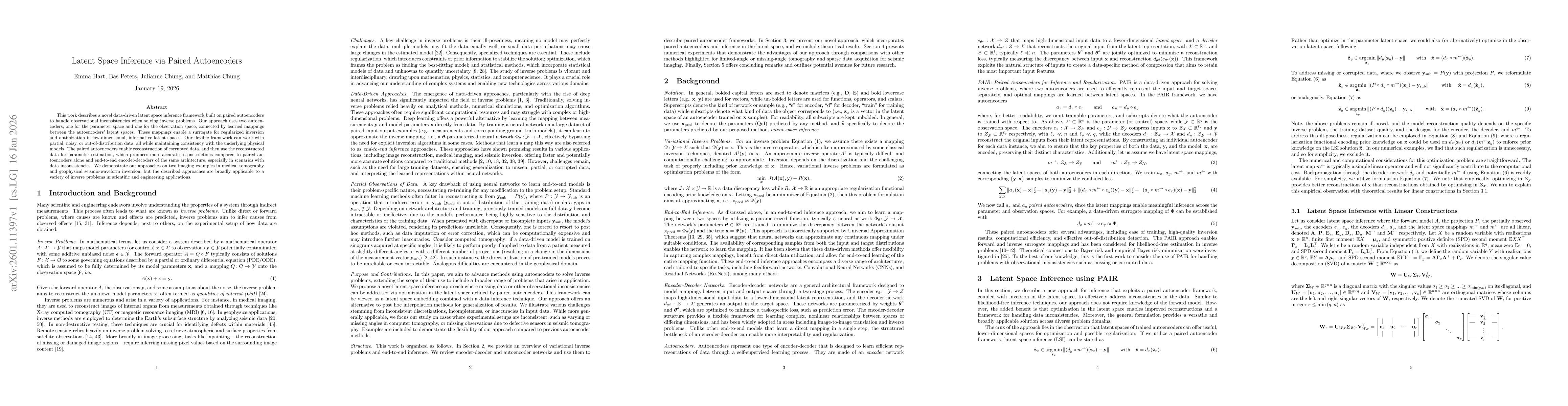 Thumbnail for Latent Space Inference via Paired Autoencoders