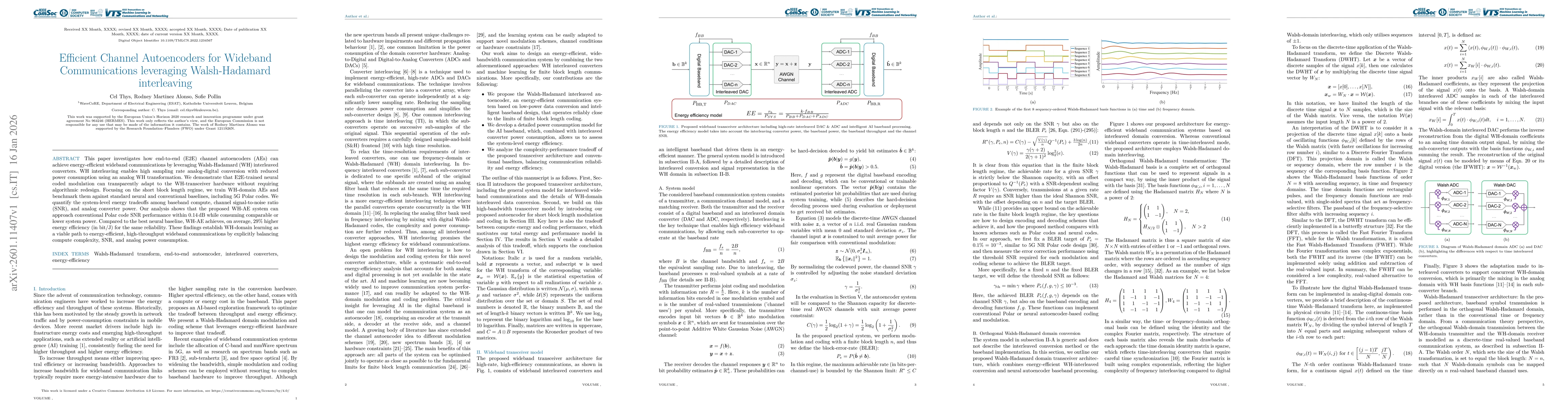 Thumbnail for Efficient Channel Autoencoders for Wideband Communications leveraging Walsh-Hadamard interleaving